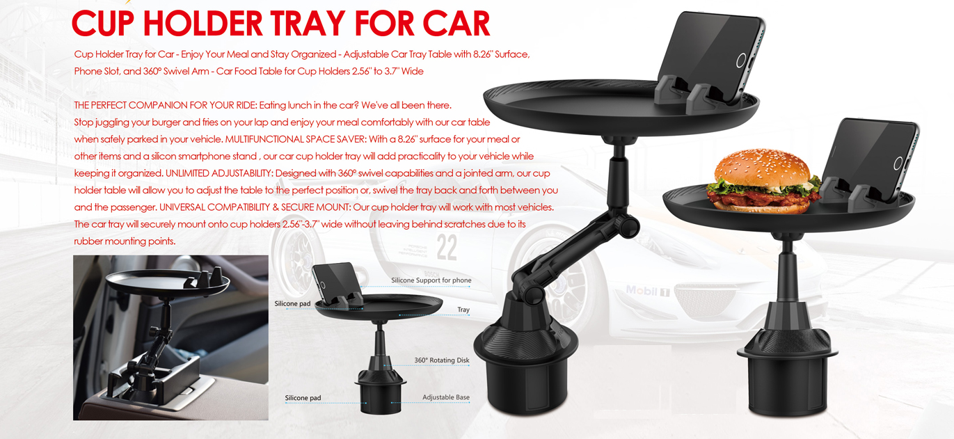 Cup holder tray for car