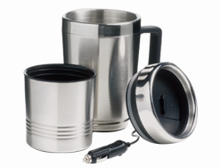 Heated travel mug stainless steel