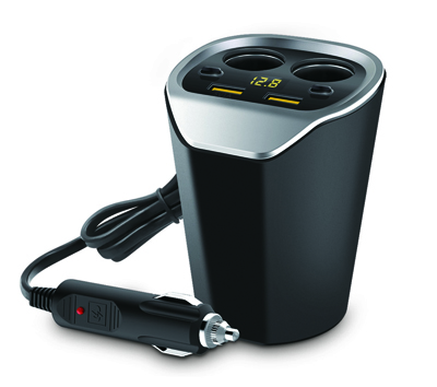 Multi power cup with USB for car